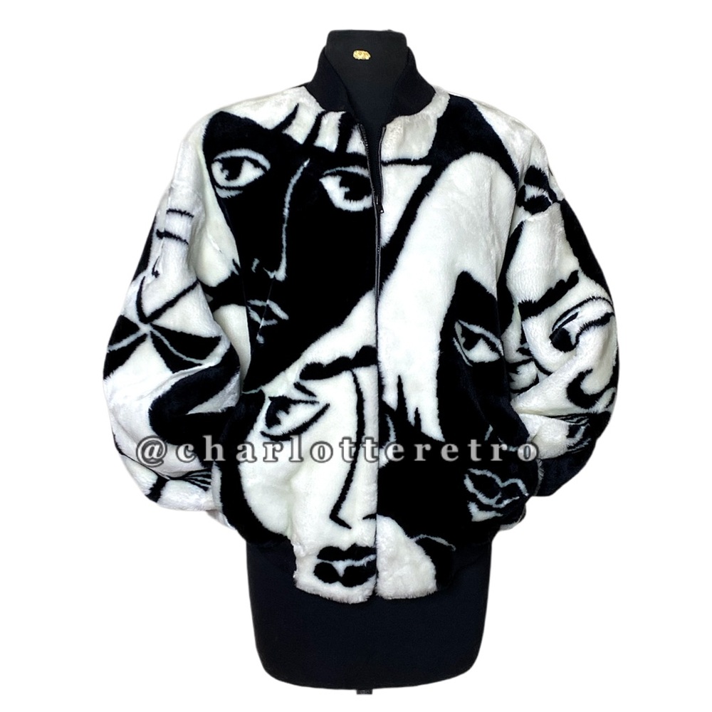 vtg Donnybrook Faces Fur Bomber Jacket - Picture 1 of 13